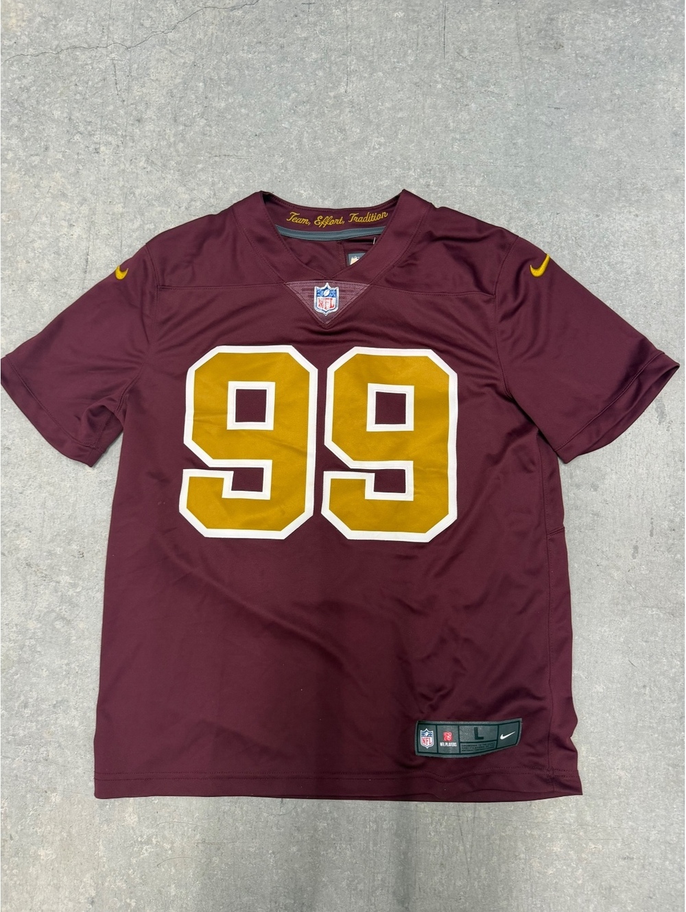 Nike Chase Young #99 Washington Commanders NFL Jersey Mens Size L Burgundy